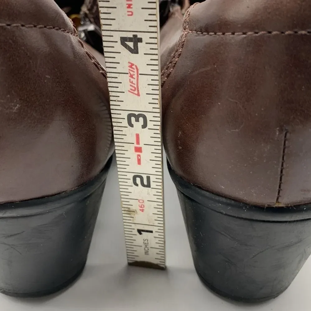 Clarks Bendables Brown Leather Booties size 9M